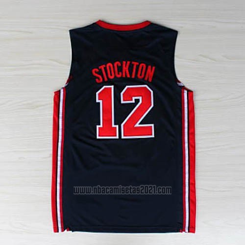 Camiseta USA 1992 John Stockton #12 Negro